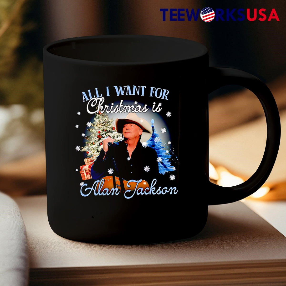 All I want for Christmas is Alan Jackson - Adult & Kids T-Shirts, Sweatshirts & Hoodies apparel design preview 3