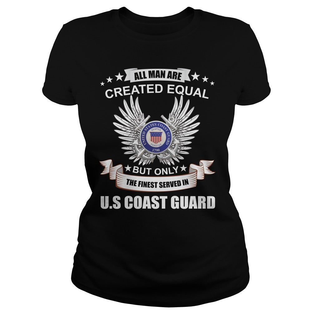 All Man Are Created Equal Us Coast Guard - Adult & Kids T-Shirts, Sweatshirts & Hoodies apparel design preview 2