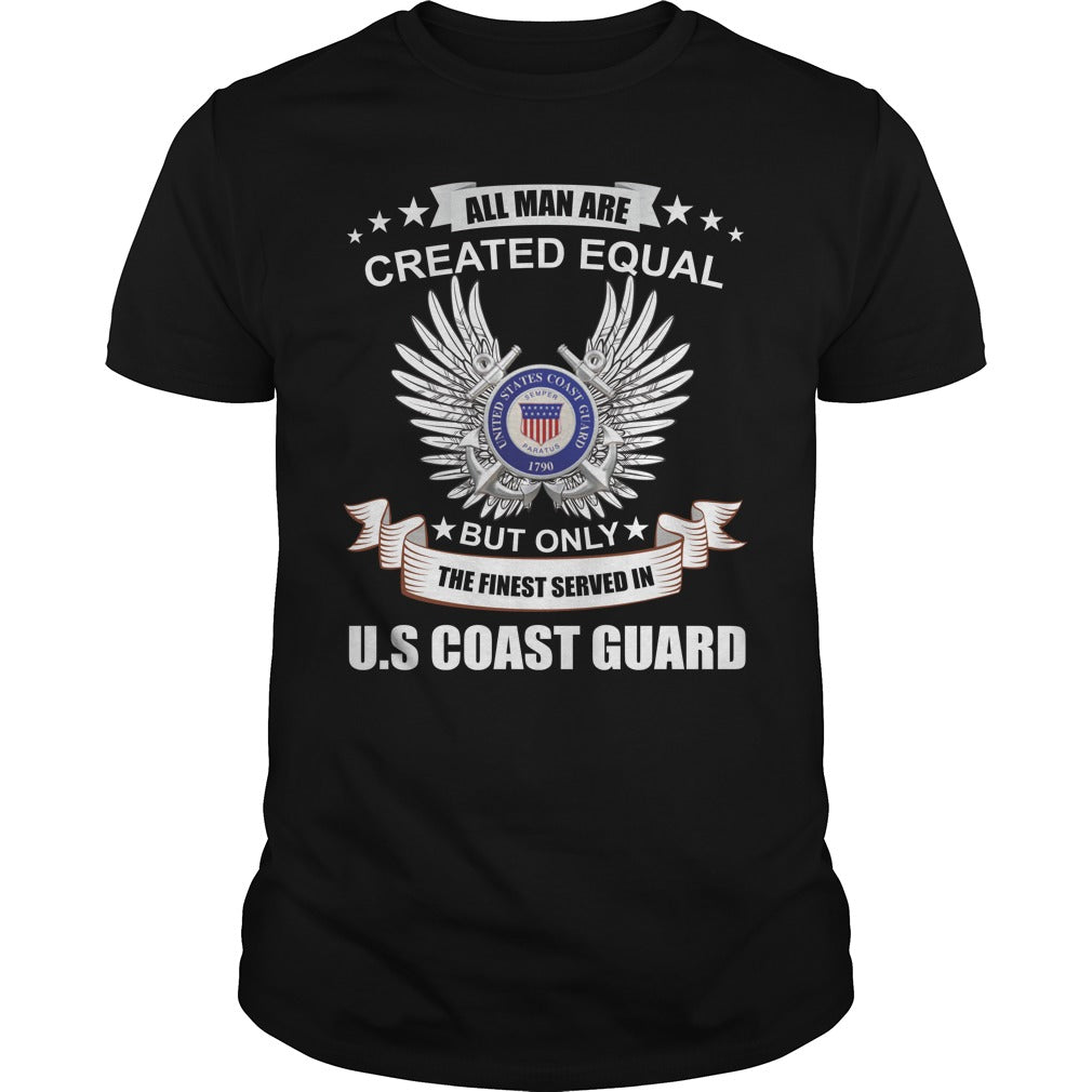 All Man Are Created Equal Us Coast Guard - Adult & Kids T-Shirts, Sweatshirts & Hoodies apparel design preview 1