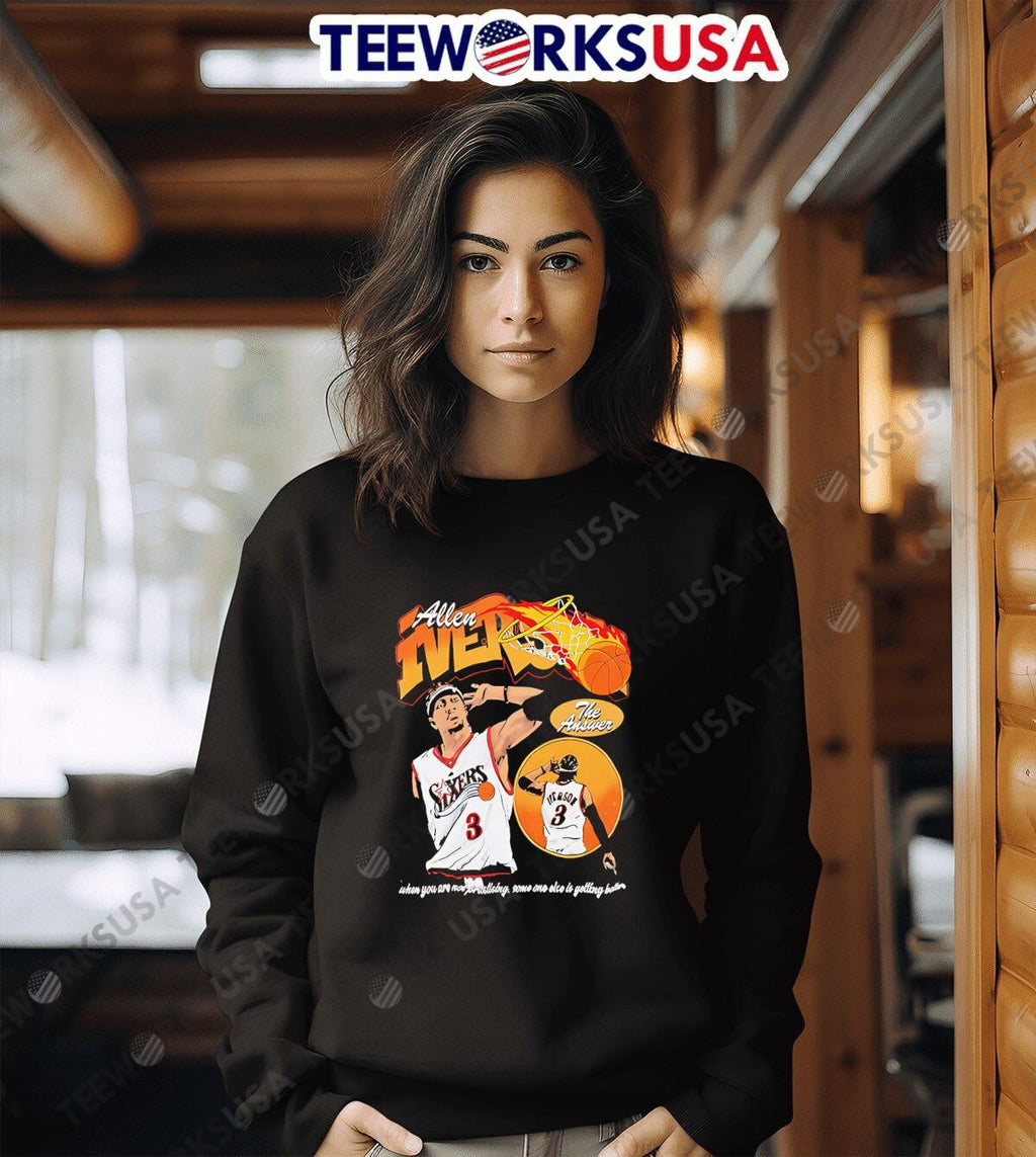 Allen iverson practice the answer when you are not - Adult & Kids T-Shirts, Sweatshirts & Hoodies apparel design preview 3