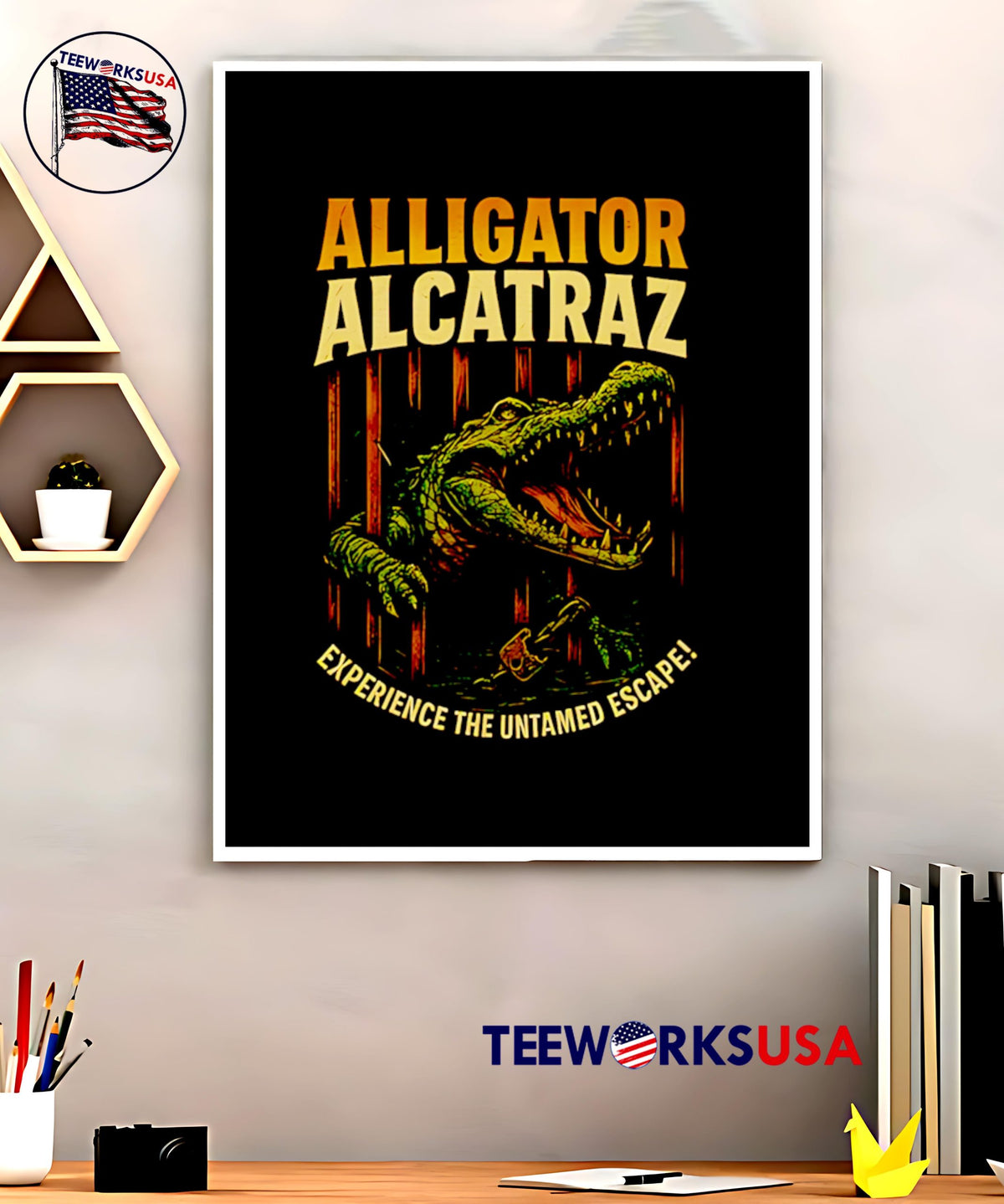 Alligator Alcatraz Untamed Escape - Adult & Kids T-Shirts, Sweatshirts & Hoodies apparel design preview 5