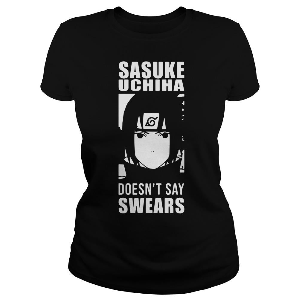 Alpharad Sasuke Uchiha Doesn't Say Swears - Adult & Kids T-Shirts, Sweatshirts & Hoodies apparel design preview 2