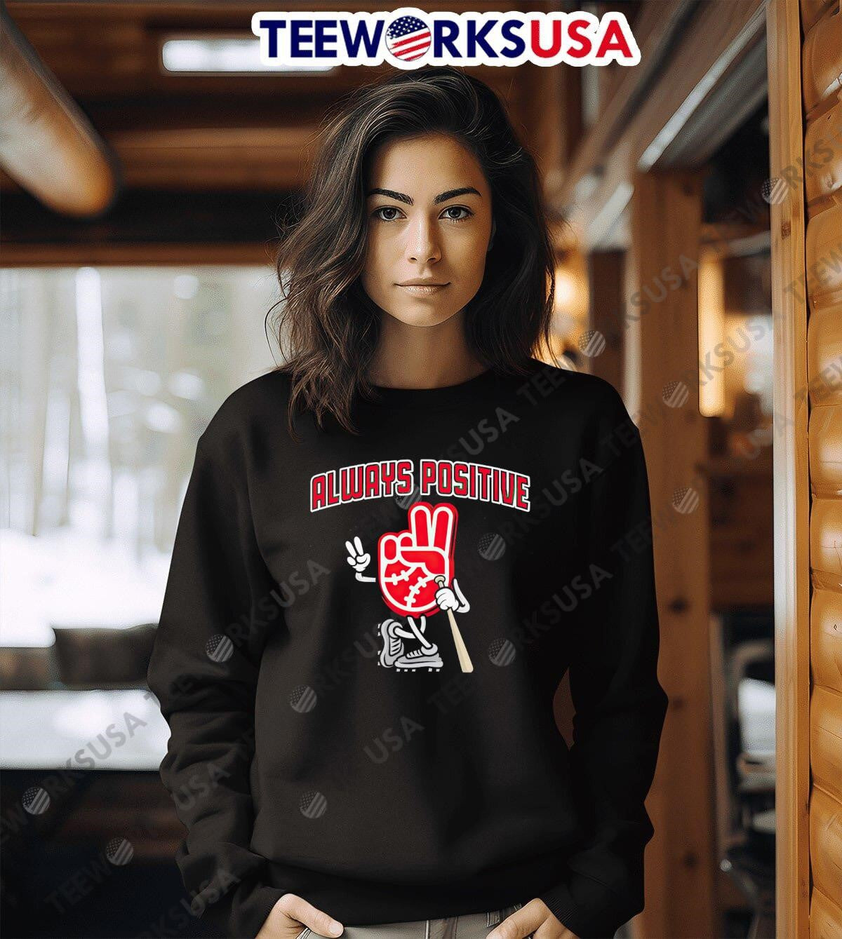 Always Positive Hi baseball - Adult & Kids T-Shirts, Sweatshirts & Hoodies apparel design preview 3