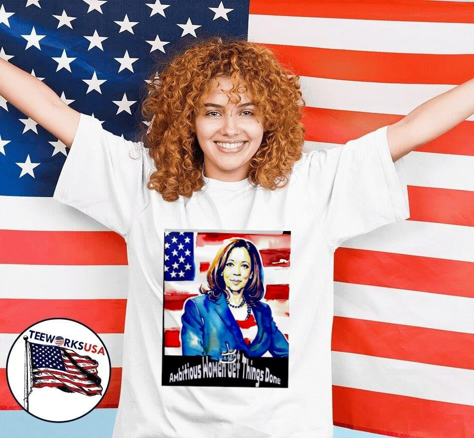 Ambitious women get things done Kamala Harris - Adult & Kids T-Shirts, Sweatshirts & Hoodies apparel design preview 4