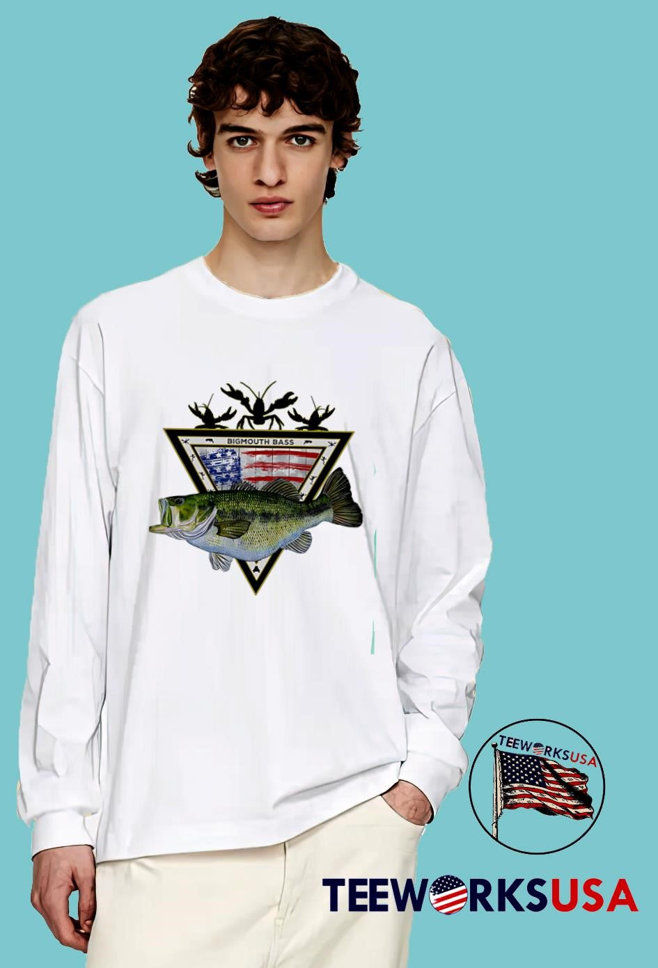 American Largemouth Bas Performance Seagrass - Adult & Kids T-Shirts, Sweatshirts & Hoodies apparel design preview 4