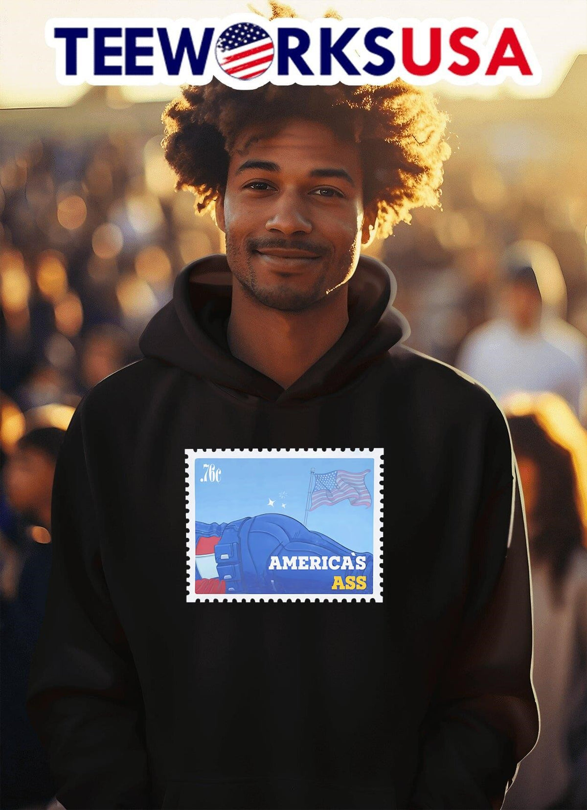 America's ass Stamp - Adult & Kids T-Shirts, Sweatshirts & Hoodies apparel design preview 2