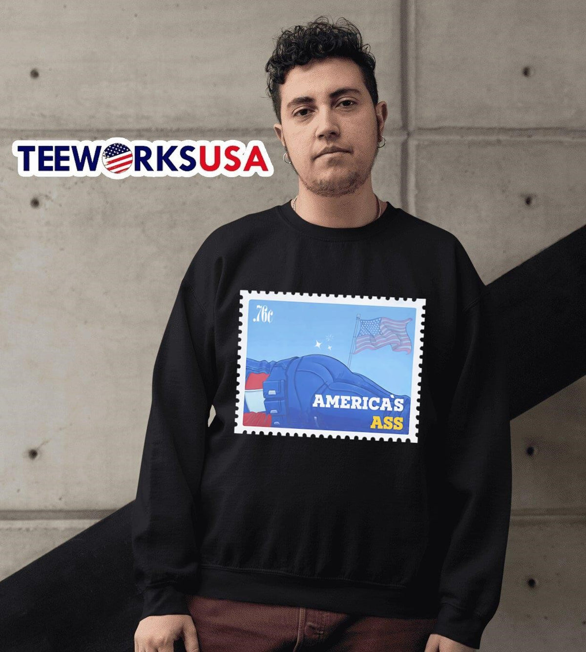 America's ass Stamp - Adult & Kids T-Shirts, Sweatshirts & Hoodies apparel design preview 6