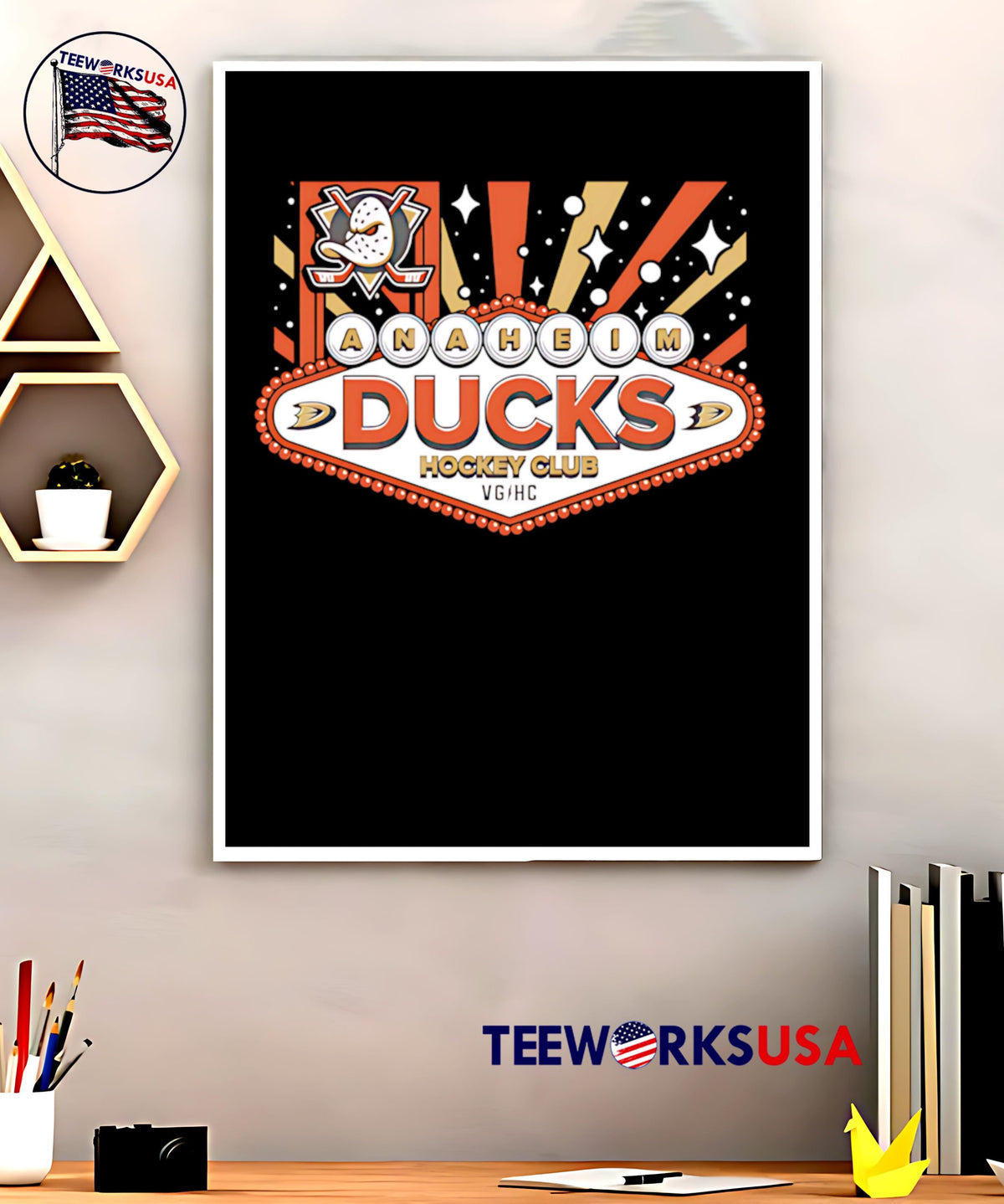 Anaheim Ducks hockey club - Adult & Kids T-Shirts, Sweatshirts & Hoodies apparel design preview 5