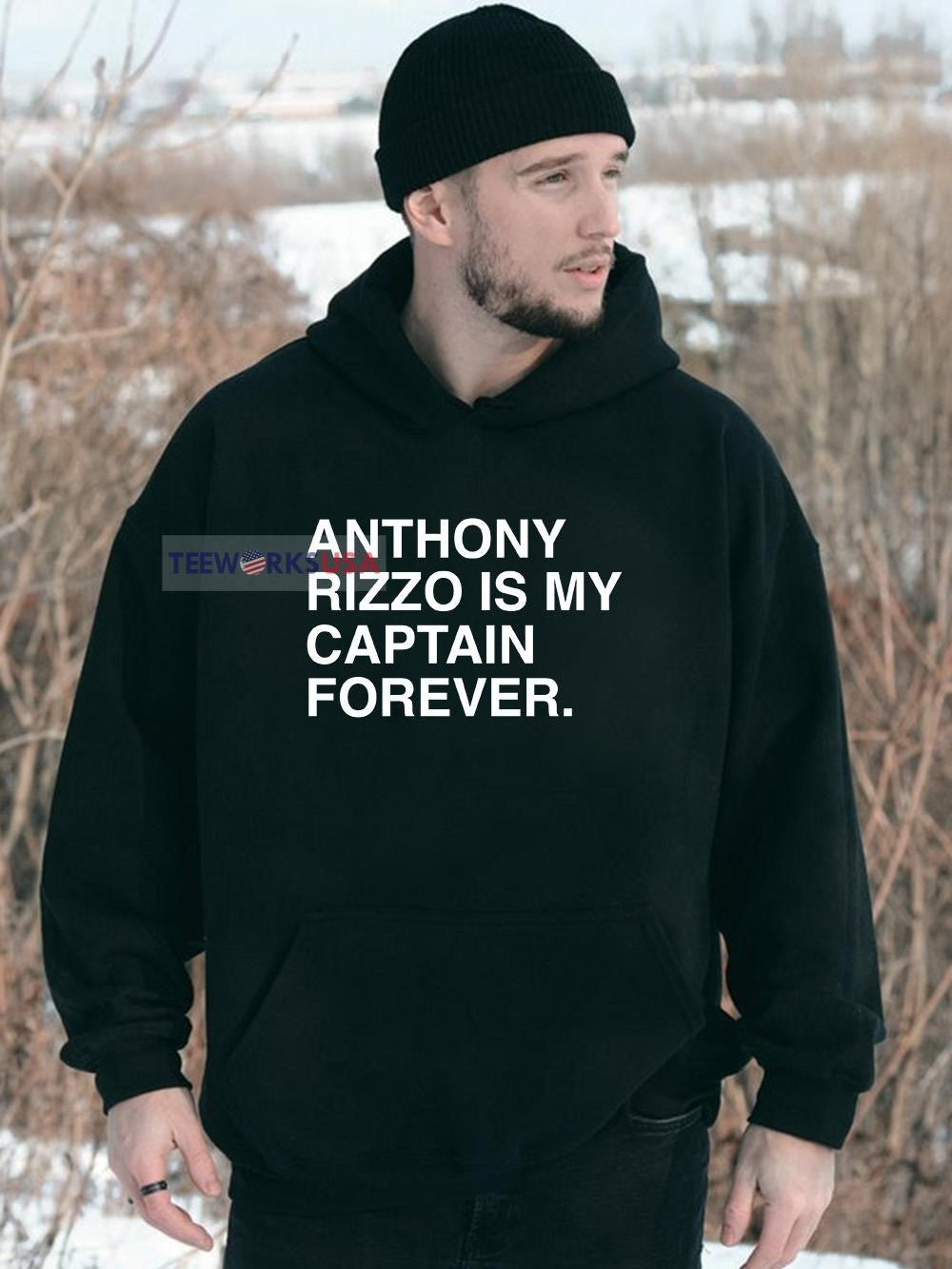 Anthony Rizzo is my Captain forever Chicago Cubs - Adult & Kids T-Shirts, Sweatshirts & Hoodies apparel design preview 2