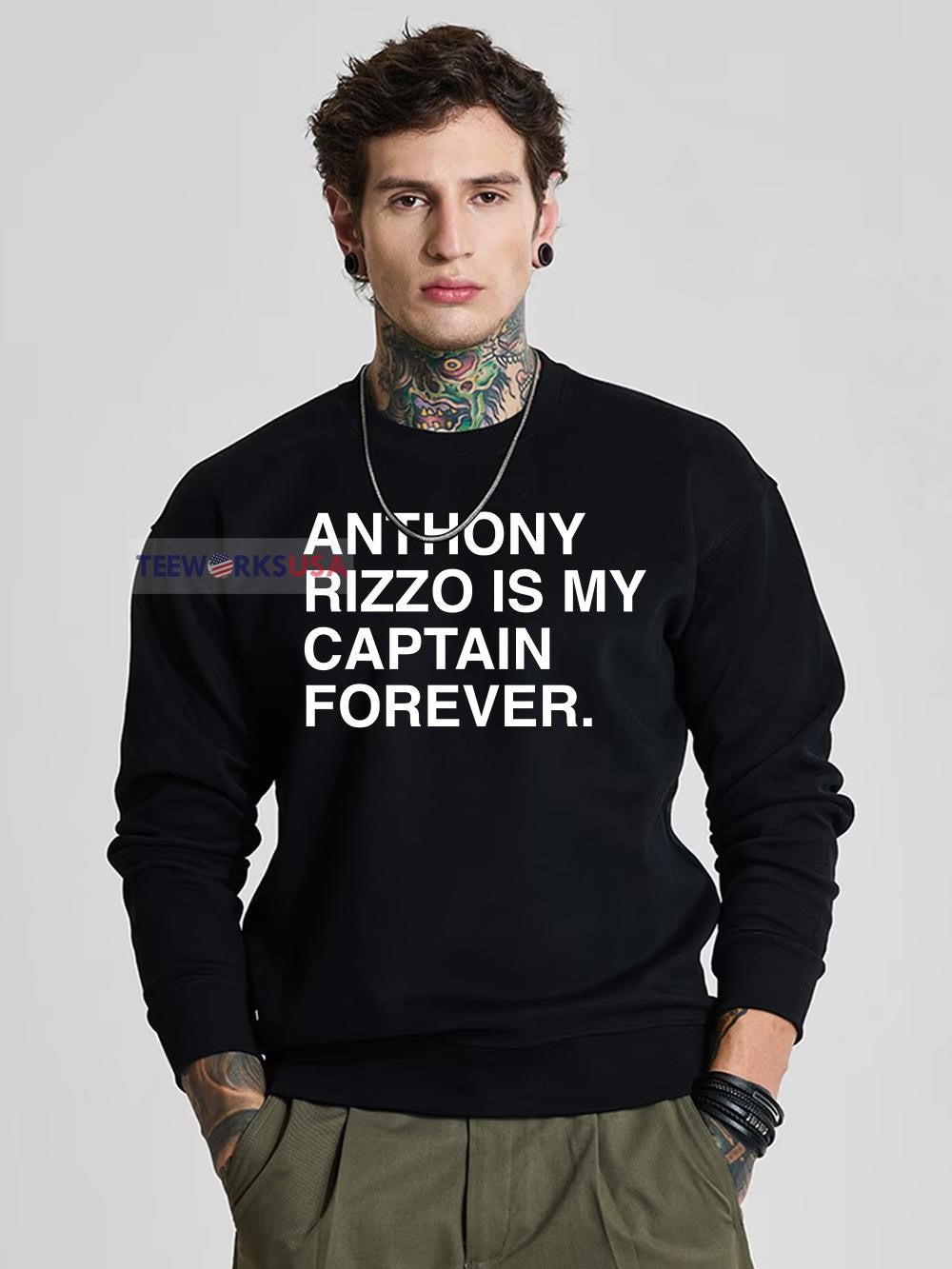 Anthony Rizzo is my Captain forever Chicago Cubs - Adult & Kids T-Shirts, Sweatshirts & Hoodies apparel design preview 5