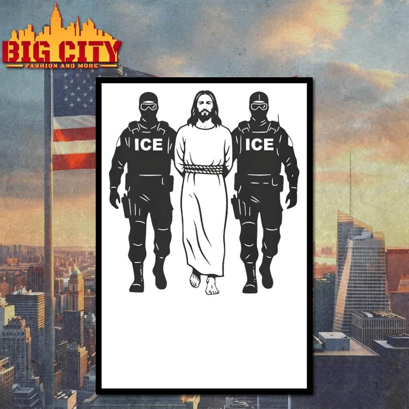 Anti-ICE Jesus Arrested - Adult & Kids T-Shirts, Sweatshirts & Hoodies apparel design preview 4