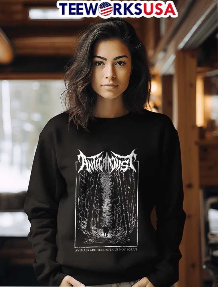 Anticarnist Animals Are Here With US Not For Horned - Adult & Kids T-Shirts, Sweatshirts & Hoodies apparel design preview 7