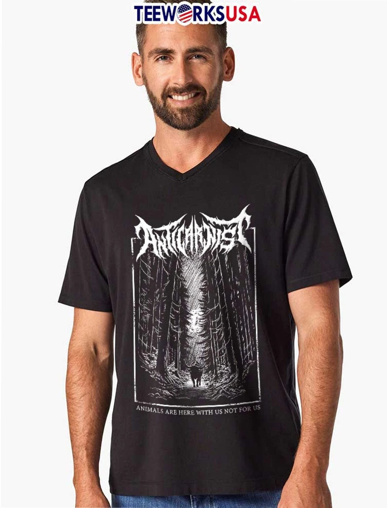 Anticarnist Animals Are Here With US Not For Horned - Adult & Kids T-Shirts, Sweatshirts & Hoodies apparel design preview 8