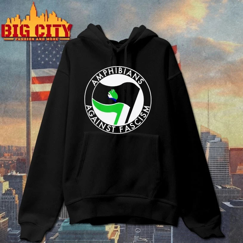 Antifa Amphibians Against Fascism Frog - Adult & Kids T-Shirts, Sweatshirts & Hoodies apparel design preview 2