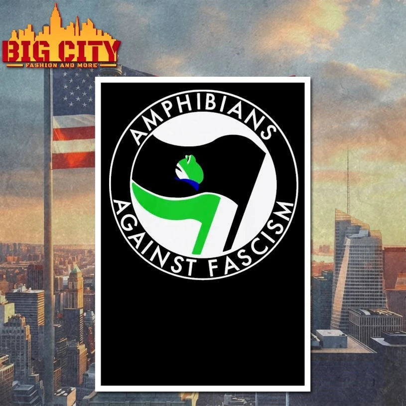 Antifa Amphibians Against Fascism Frog - Adult & Kids T-Shirts, Sweatshirts & Hoodies apparel design preview 4