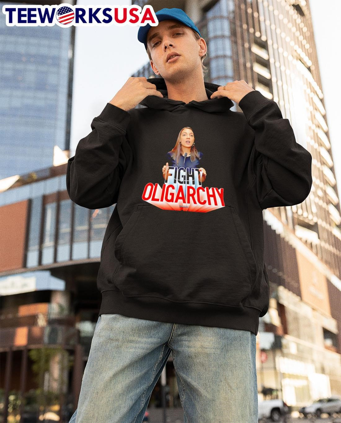 Aoc see through fight oligarchy - Adult & Kids T-Shirts, Sweatshirts & Hoodies apparel design preview 3