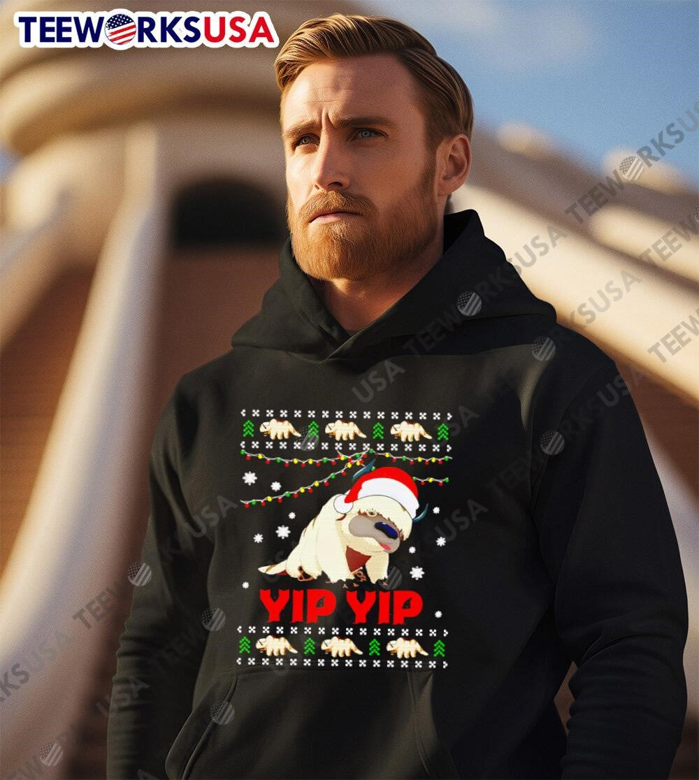 Appa Sky Bison Moo Deng Yip Ugly Christmas - Adult & Kids T-Shirts, Sweatshirts & Hoodies apparel design preview 3