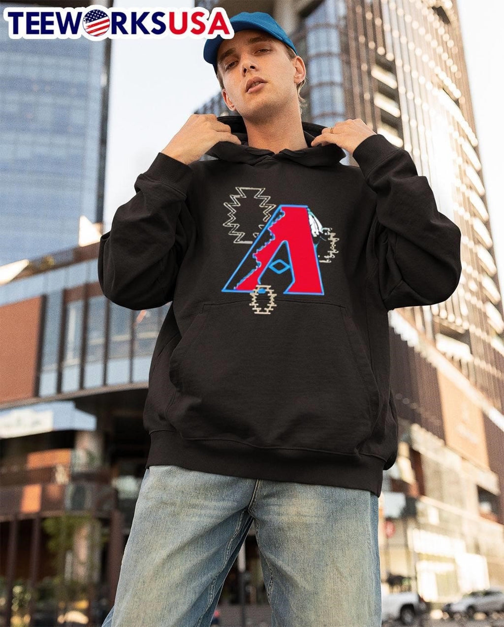 Arizona Diamondbacks logo stylized - Adult & Kids T-Shirts, Sweatshirts & Hoodies apparel design preview 3