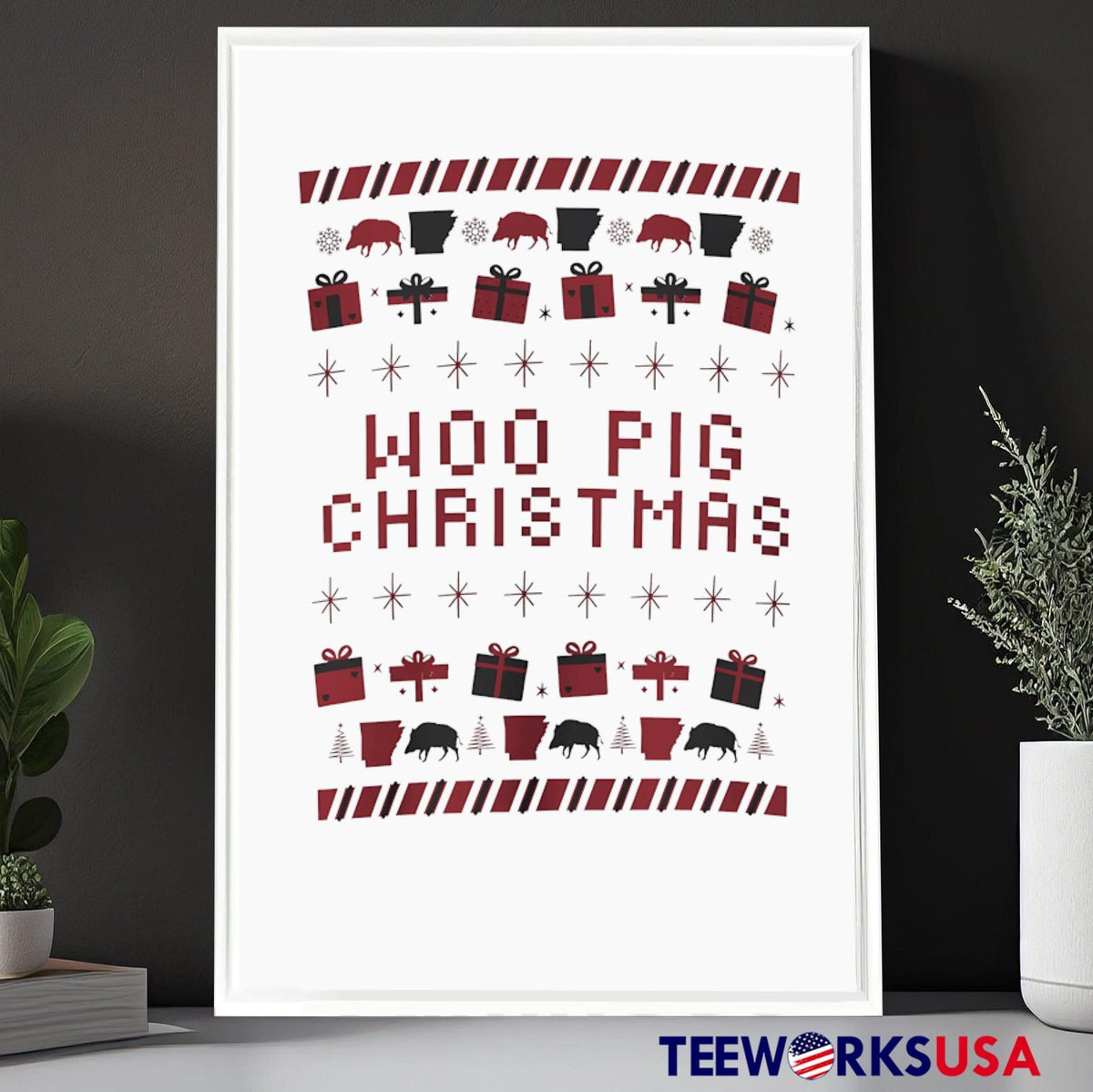 Arkansas Razorbacks woo pig Christmas - Adult & Kids T-Shirts, Sweatshirts & Hoodies apparel design preview 6