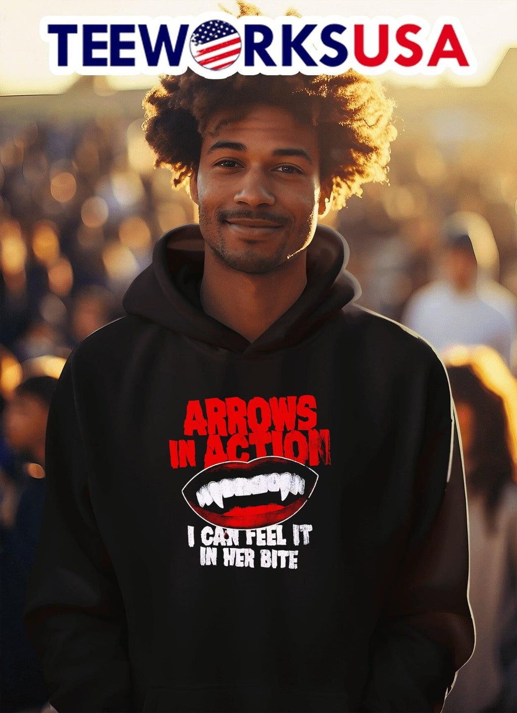 Arrows In Action Vampire Bite - Adult & Kids T-Shirts, Sweatshirts & Hoodies apparel design preview 2