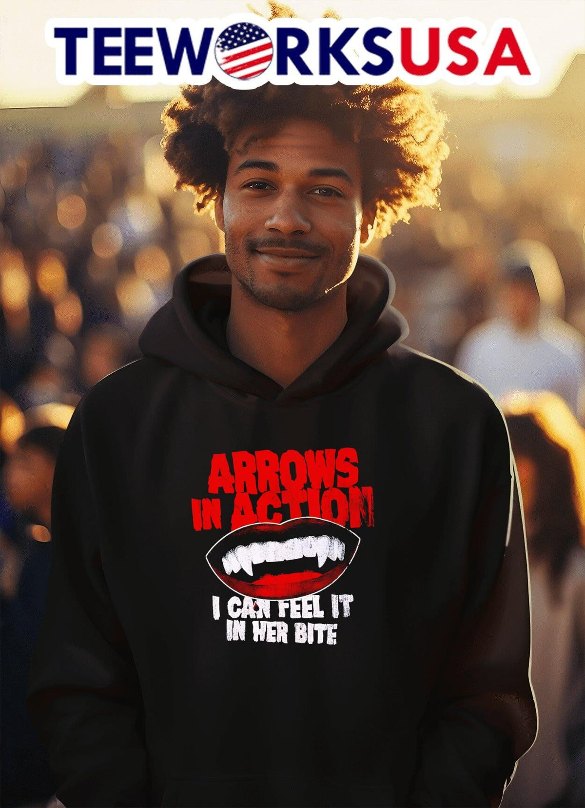 Arrows In Action Vampire Bite - Adult & Kids T-Shirts, Sweatshirts & Hoodies apparel design preview 2