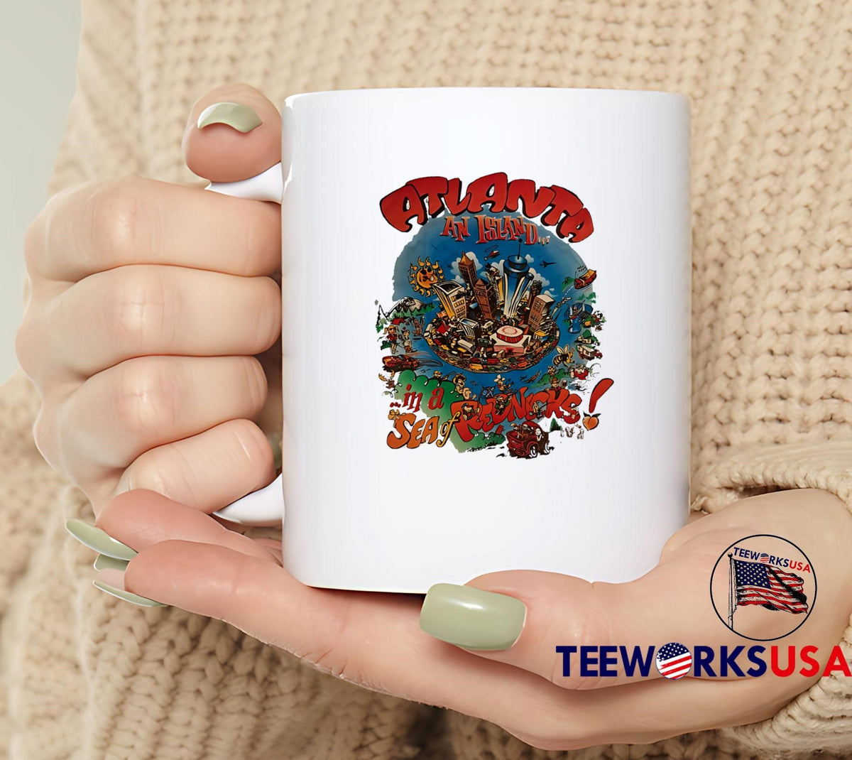 Atlanta An Island In A Sea Of Rednecks - Adult & Kids T-Shirts, Sweatshirts & Hoodies apparel design preview 5