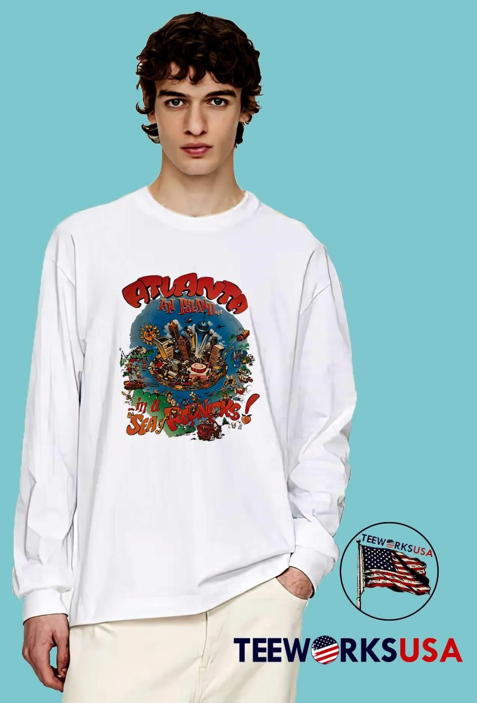 Atlanta An Island In A Sea Of Rednecks - Adult & Kids T-Shirts, Sweatshirts & Hoodies apparel design preview 3