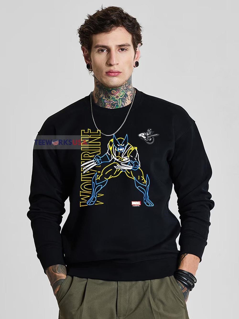 Atlanta Gladiators Wolverine outline - Adult & Kids T-Shirts, Sweatshirts & Hoodies apparel design preview 5