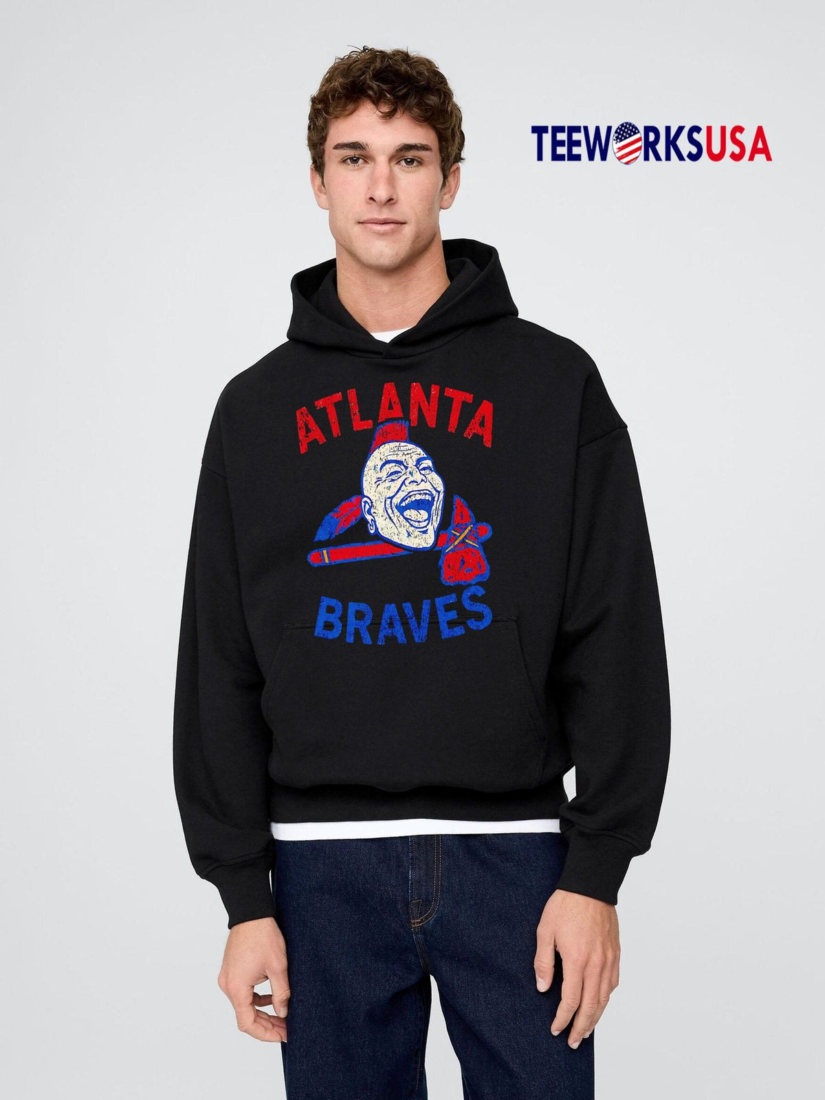 AtlantaBraves logo art retro - Adult & Kids T-Shirts, Sweatshirts & Hoodies apparel design preview 2