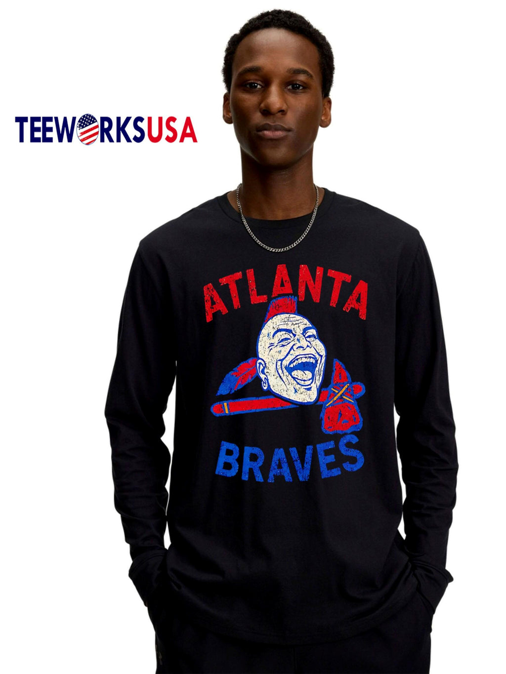 AtlantaBraves logo art retro - Adult & Kids T-Shirts, Sweatshirts & Hoodies apparel design preview 4