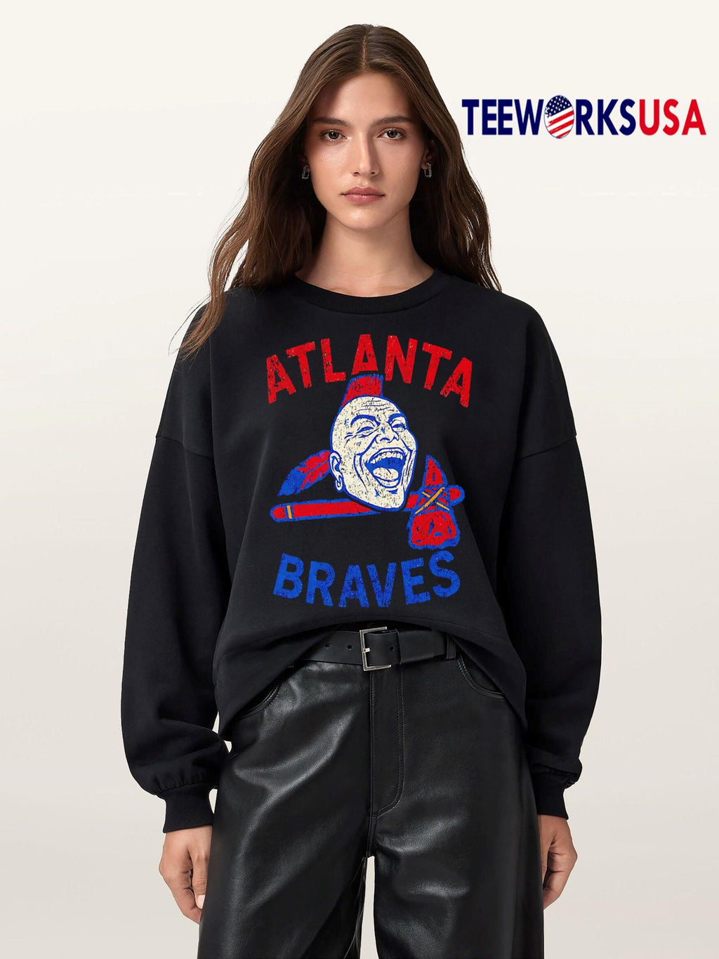 AtlantaBraves logo art retro - Adult & Kids T-Shirts, Sweatshirts & Hoodies apparel design preview 5