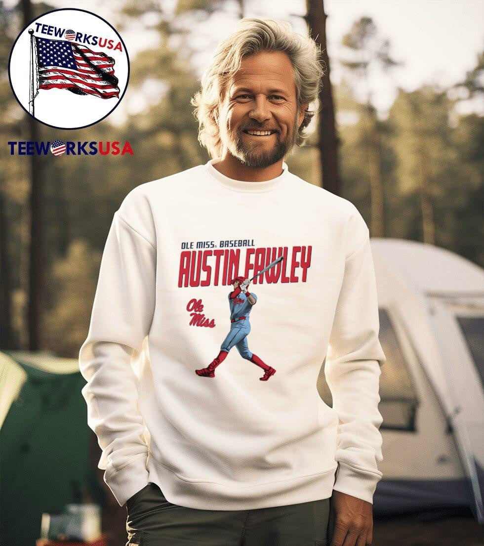 Austin Fawley Ole Miss baseball Illustrated - Adult & Kids T-Shirts, Sweatshirts & Hoodies apparel design preview 3