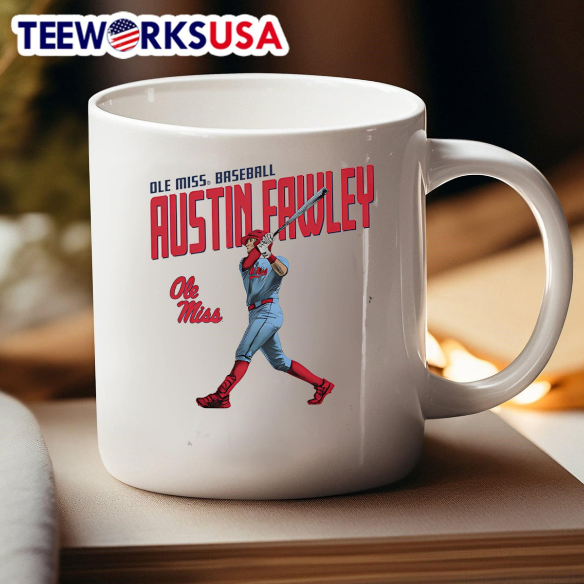 Austin Fawley Ole Miss baseball Illustrated - Adult & Kids T-Shirts, Sweatshirts & Hoodies apparel design preview 4