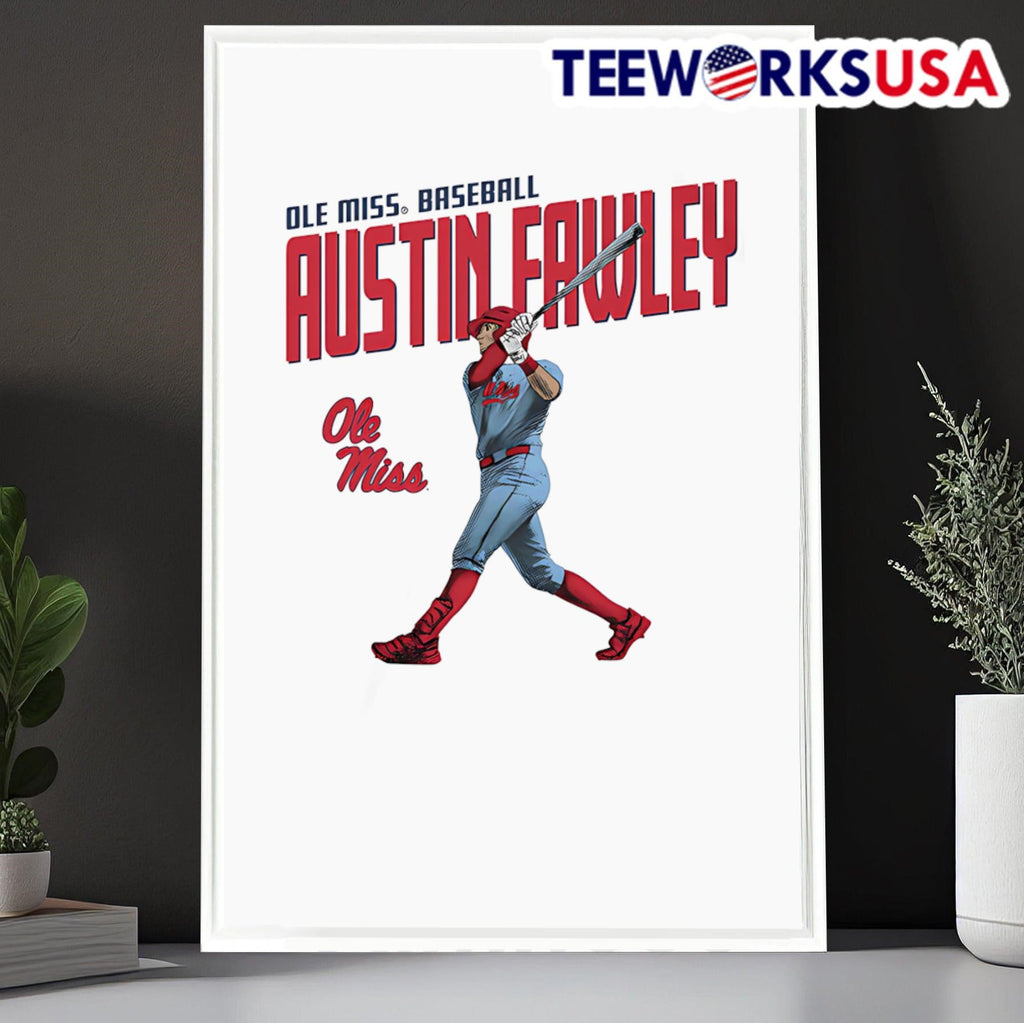 Austin Fawley Ole Miss baseball Illustrated - Adult & Kids T-Shirts, Sweatshirts & Hoodies apparel design preview 6