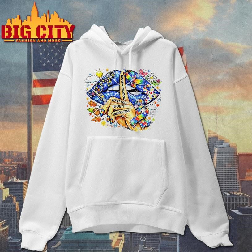 Autism Awareness Glitter Lips - Adult & Kids T-Shirts, Sweatshirts & Hoodies apparel design preview 2
