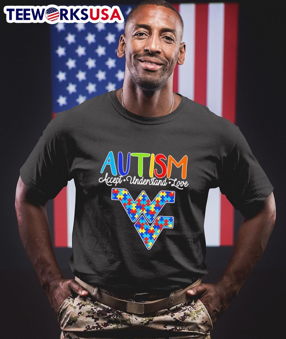 Autism accept understand love West Virginia - Adult & Kids T-Shirts, Sweatshirts & Hoodies apparel design preview 1