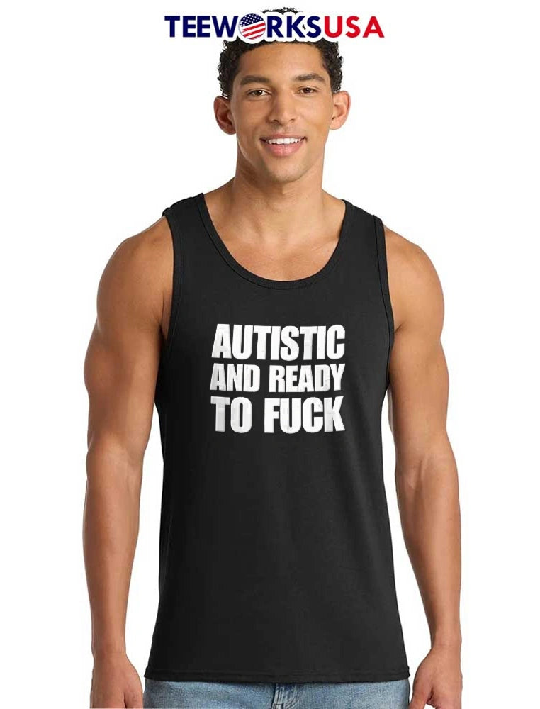Autistic And Ready To Fuck Bold Block Typography - Adult & Kids T-Shirts, Sweatshirts & Hoodies apparel design preview 6