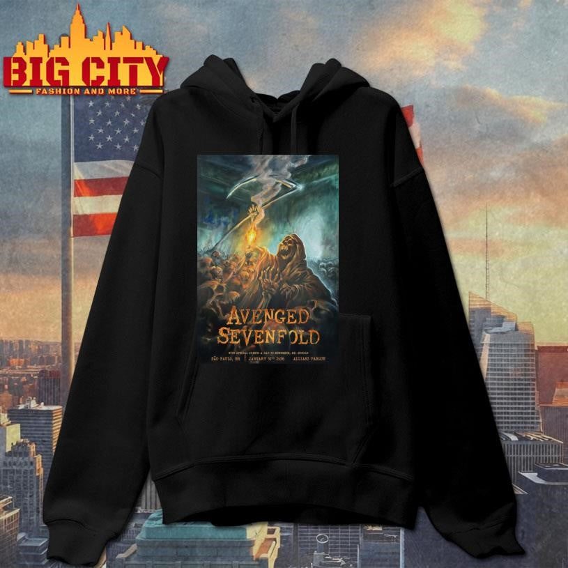 Avenged Sevenfold 1-31-2026 São Paulo, Brazil Poster - Adult & Kids T-Shirts, Sweatshirts & Hoodies apparel design preview 2