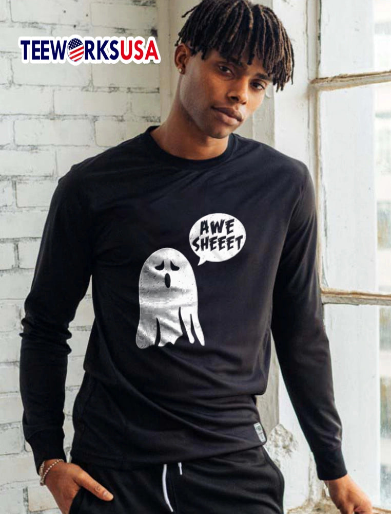 Awe Sheeet Halloween Costume Ghost - Adult & Kids T-Shirts, Sweatshirts & Hoodies apparel design preview 5