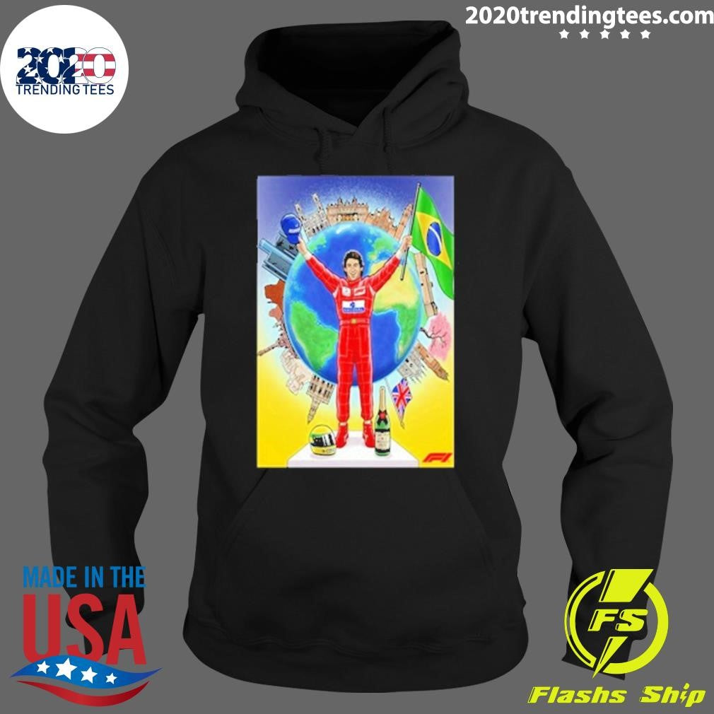 Awesome Across The World Ayrton Senna's Legacy Lives - Adult & Kids T-Shirts, Sweatshirts & Hoodies apparel design preview 2