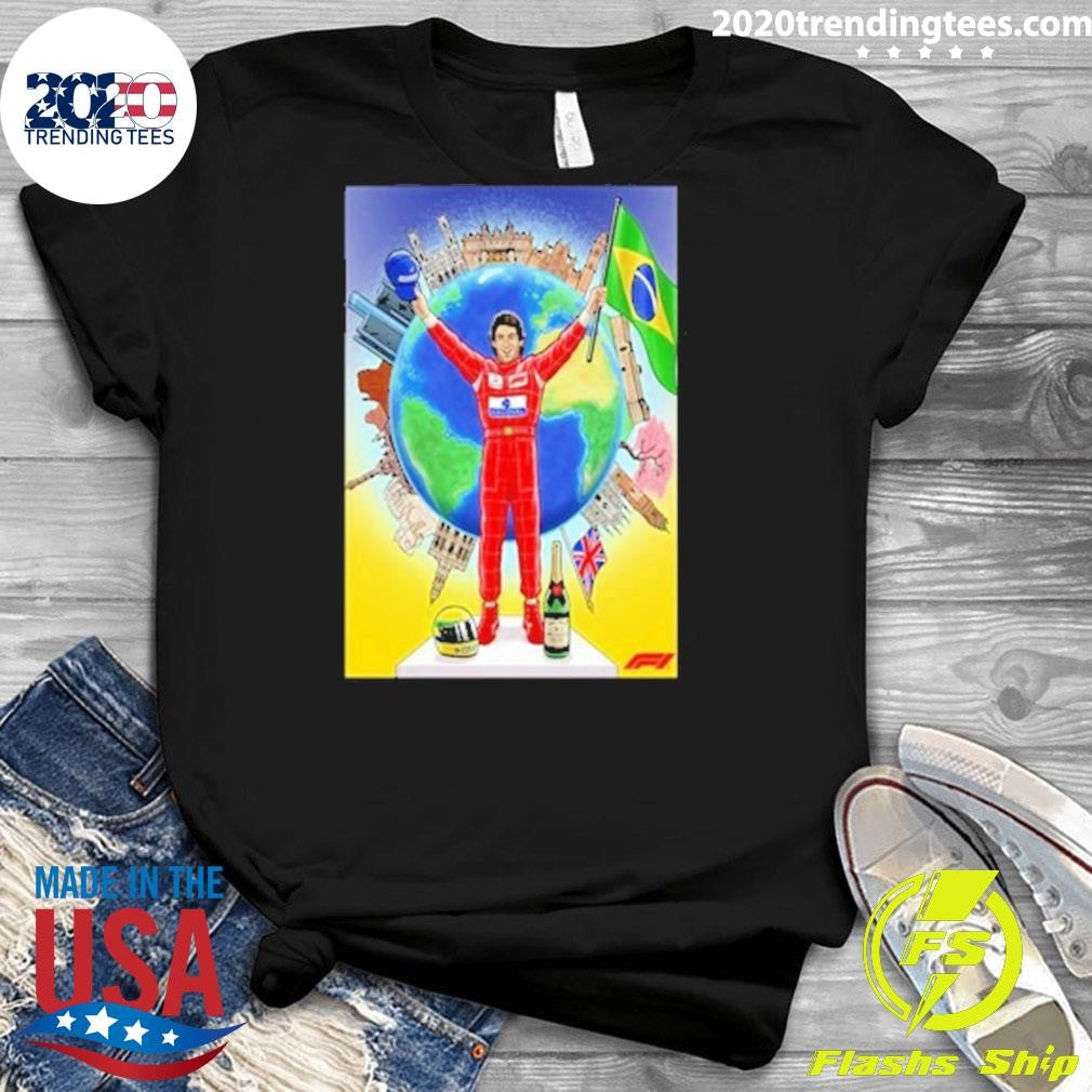 Awesome Across The World Ayrton Senna's Legacy Lives - Adult & Kids T-Shirts, Sweatshirts & Hoodies apparel design preview 3