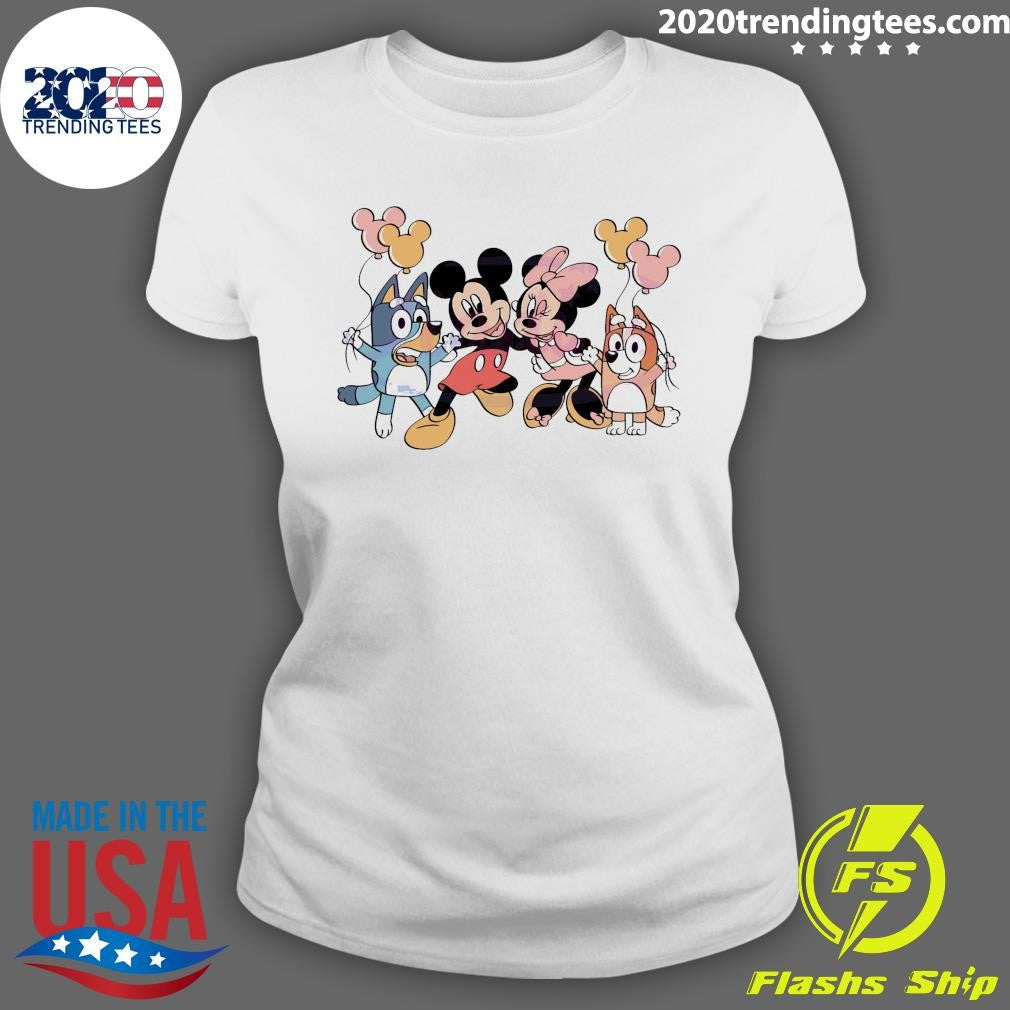 Awesome Bluey And Mickey Friends Disney - Adult & Kids T-Shirts, Sweatshirts & Hoodies apparel design preview 3