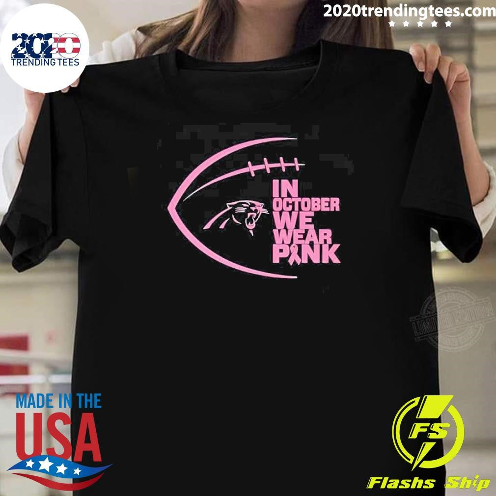 Awesome Carolina Panthers In October We Wear Pink - Adult & Kids T-Shirts, Sweatshirts & Hoodies apparel design preview 1