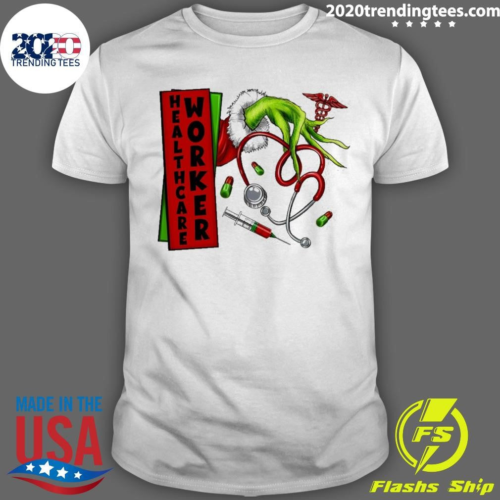 Awesome Christmas Grinch Hand Nurse Healthcare Worker - Adult & Kids T-Shirts, Sweatshirts & Hoodies apparel design preview 1