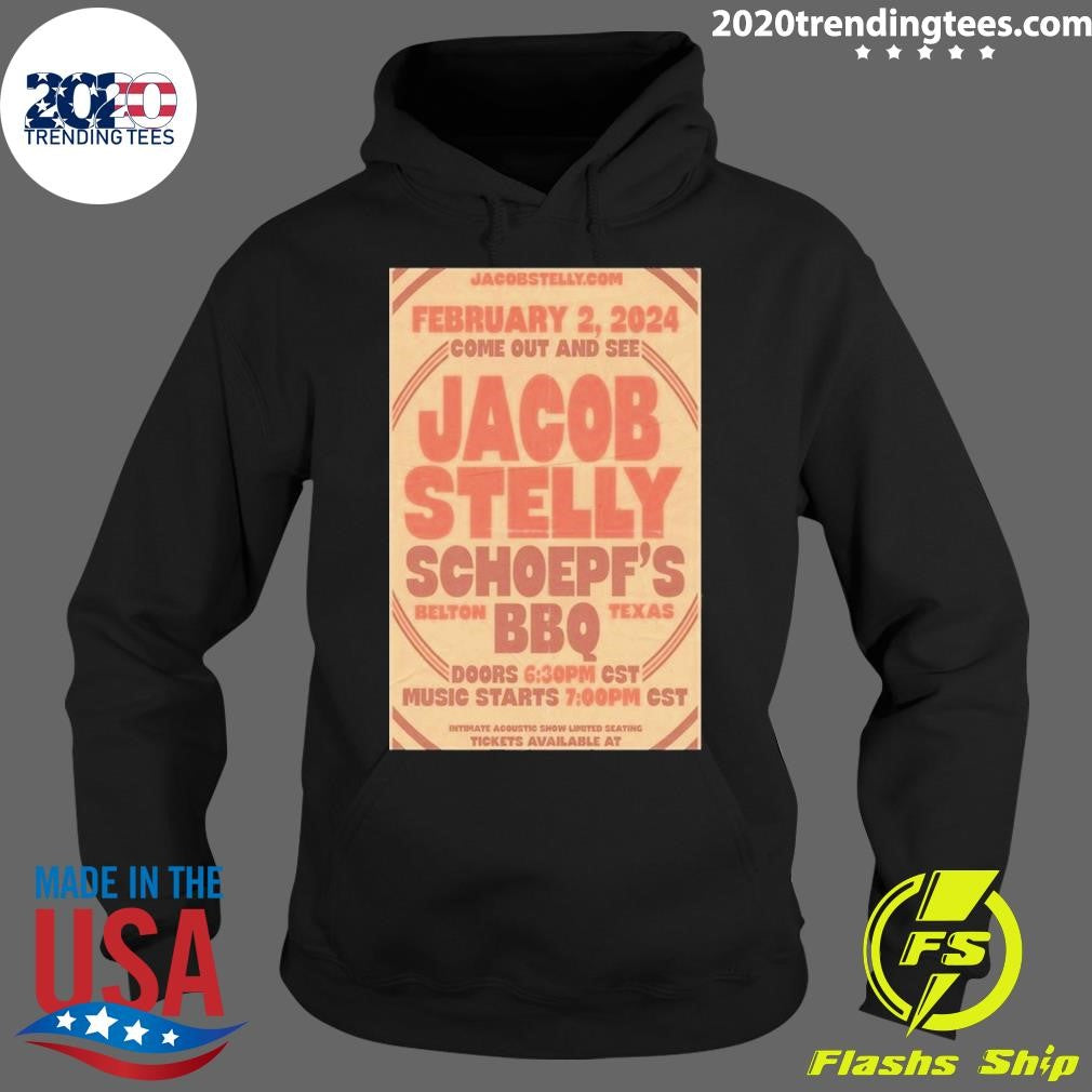 Awesome Jacob Stelly February 2, 2024 Schoepf's BBQ - Adult & Kids T-Shirts, Sweatshirts & Hoodies apparel design preview 2