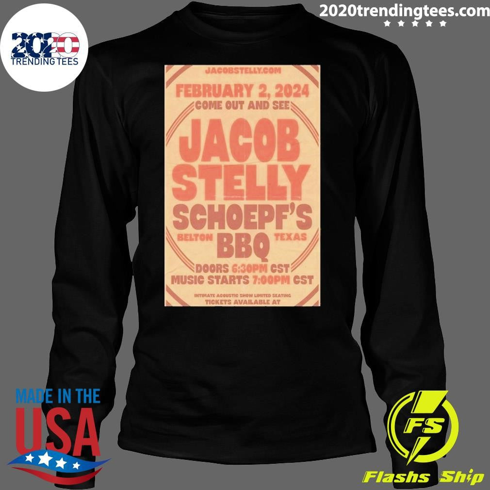 Awesome Jacob Stelly February 2, 2024 Schoepf's BBQ - Adult & Kids T-Shirts, Sweatshirts & Hoodies apparel design preview 4