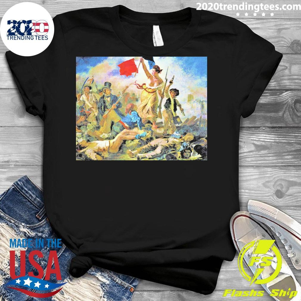 Awesome Liberty Leading The People By Eugène - Adult & Kids T-Shirts, Sweatshirts & Hoodies apparel design preview 3