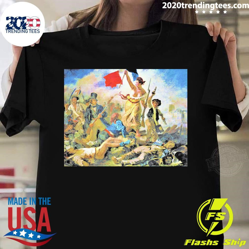 Awesome Liberty Leading The People By Eugène - Adult & Kids T-Shirts, Sweatshirts & Hoodies apparel design preview 1