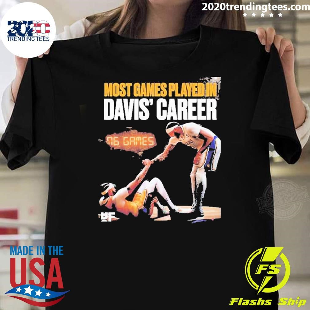 Awesome Most Games Played In Davis' Career - Adult & Kids T-Shirts, Sweatshirts & Hoodies apparel design preview 1