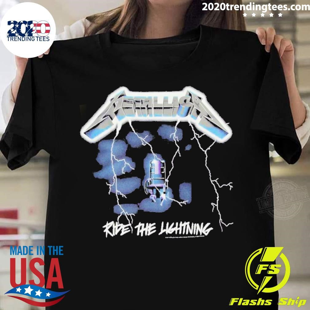 Awesome Ride The Lightning Metallica Merch - Adult & Kids T-Shirts, Sweatshirts & Hoodies apparel design preview 1